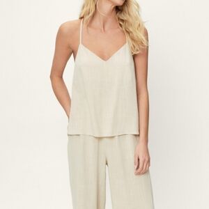 Linen V Neck Cami Strappy Top